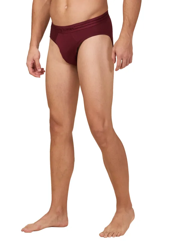 Being Human Mens- Mid Rise Brief Underwear Wine