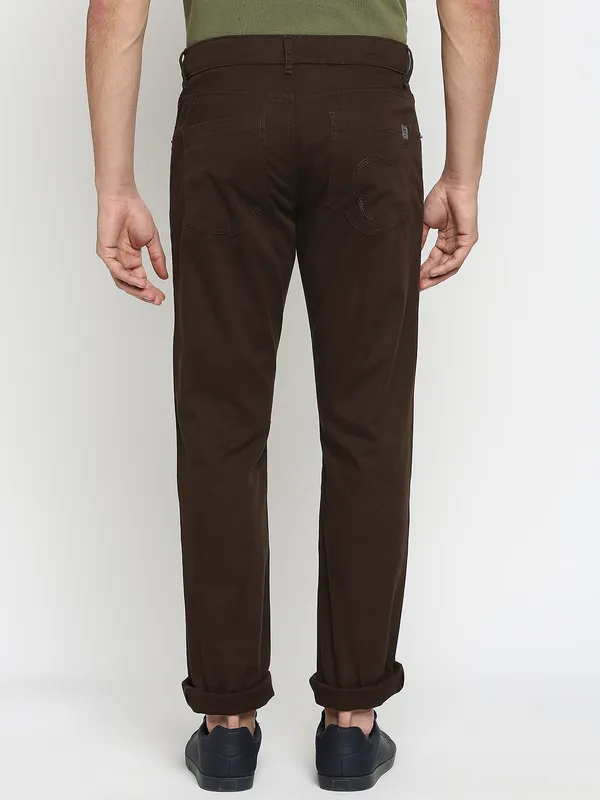 Being Human Clothing Men Slim Fit Chino-Dk Brown