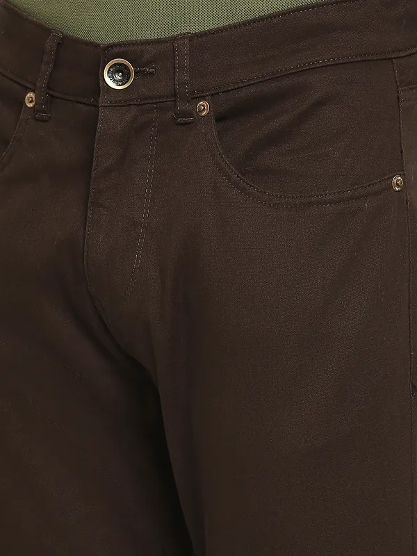 Being Human Clothing Men Slim Fit Chino-Dk Brown