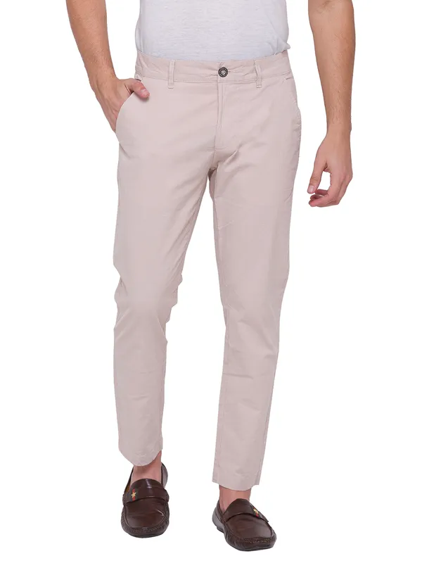 Being Human Men Slim Cropped Fit Chino-Beige