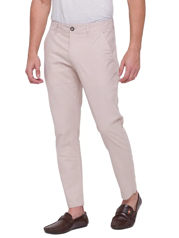 Being Human Men Slim Cropped Fit Chino-Beige