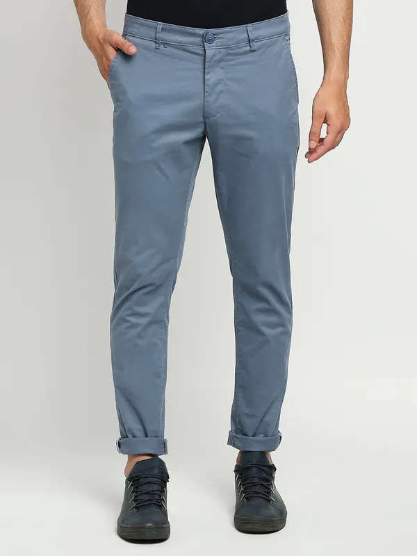 Being Human Men Slim Fit Chino-Mid Blue
