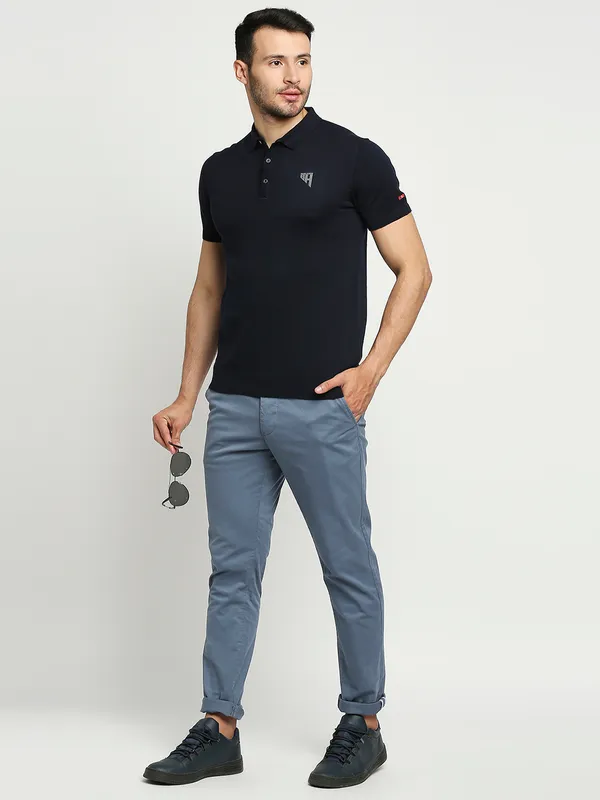 Being Human Men Slim Fit Chino-Mid Blue