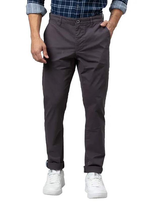 Being Human Clothing Men Slim Fit Chino-Charcoal