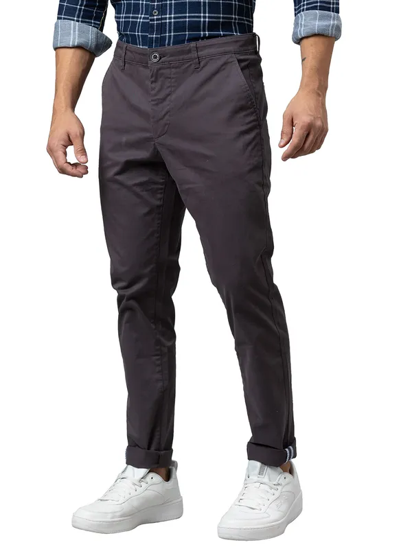 Being Human Clothing Men Slim Fit Chino-Charcoal