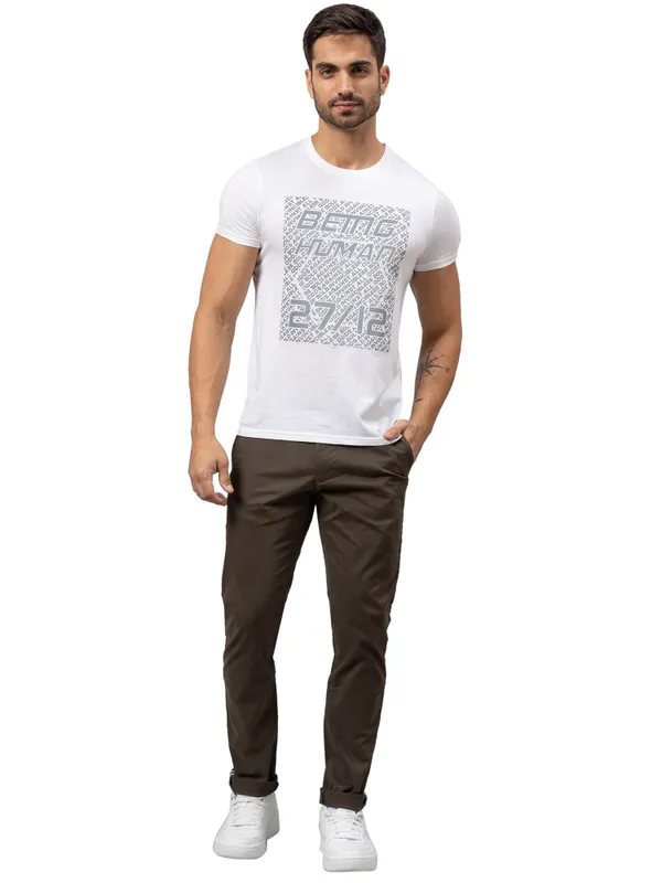 Being Human Clothing Men Slim Fit Chino-Olive