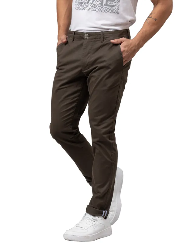 Being Human Clothing Men Slim Fit Chino-Olive