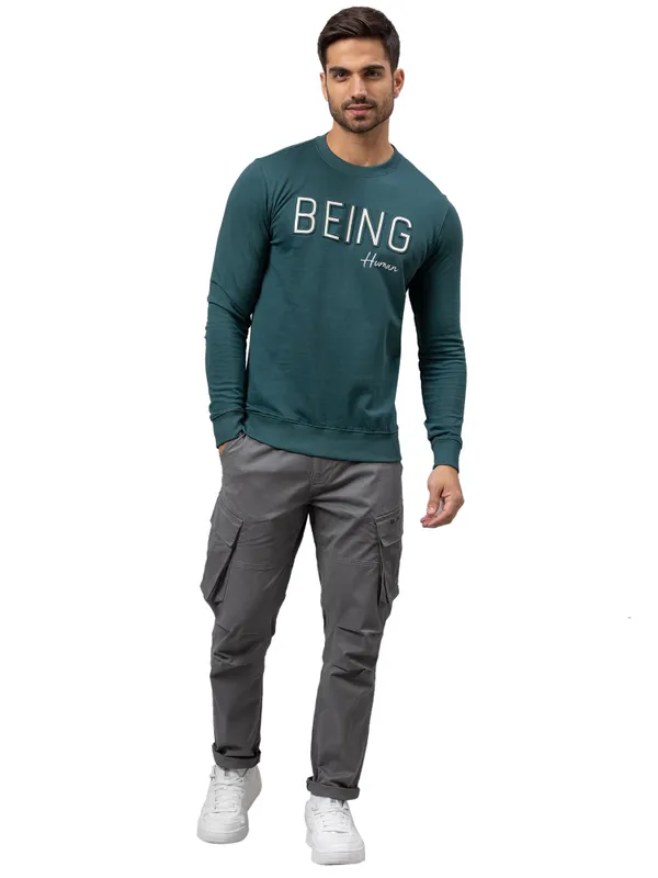 Being Human Men Cargo Fit Chino-Charcoal