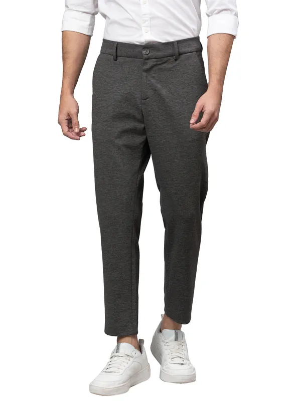 Being Human Clothing Men Cropped Fit Chino-Charcoal