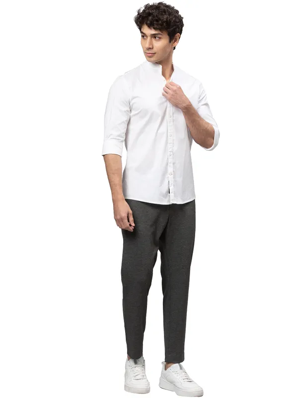 Being Human Clothing Men Cropped Fit Chino-Charcoal