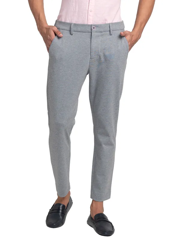 Being Human Clothing Men Cropped Fit Chino-Mid Grey