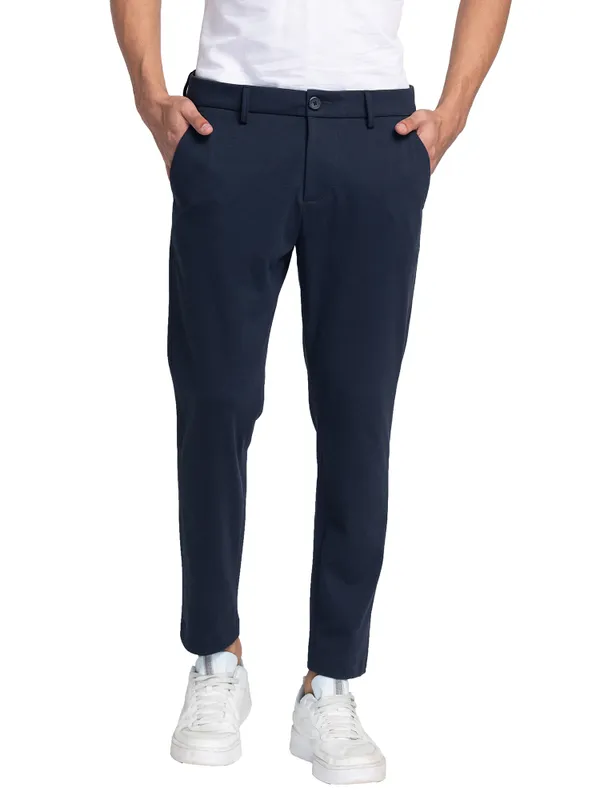 Being Human Clothing Men Cropped Fit Chino-Mid Navy