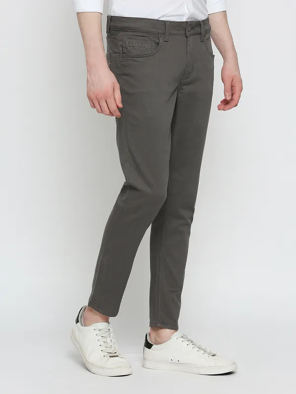 Being Human Men Cropped Fit Chino-Dark Grey