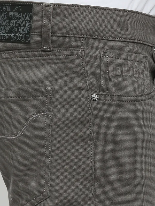 Being Human Men Cropped Fit Chino-Dark Grey