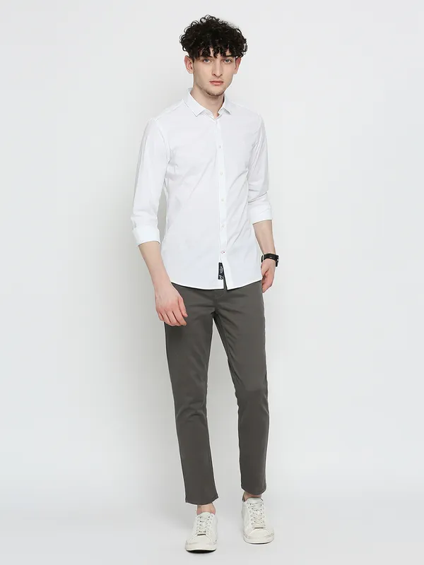 Being Human Men Cropped Fit Chino-Dark Grey