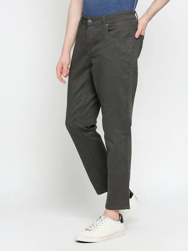 Being Human Clothing Men Cropped Fit Chino-Dark Grey