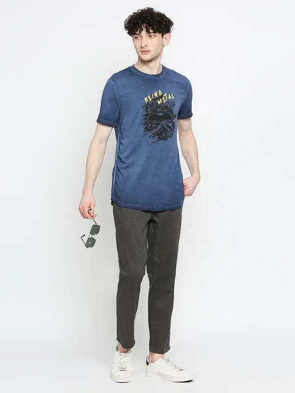 Being Human Clothing Men Cropped Fit Chino-Dark Grey
