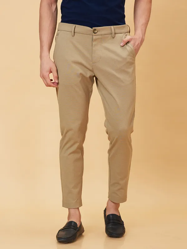 Being Human Clothing Men Cropped Fit Chino-Beige