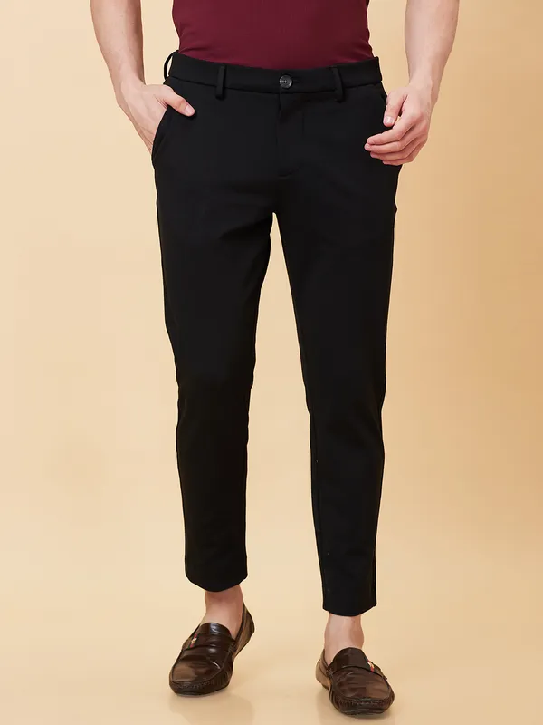 Being Human Clothing Men Cropped Fit Chino-Black