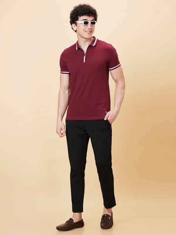 Being Human Clothing Men Cropped Fit Chino-Black