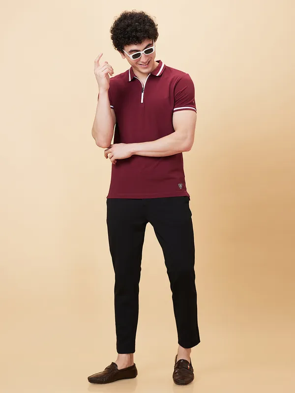 Being Human Clothing Men Cropped Fit Chino-Black