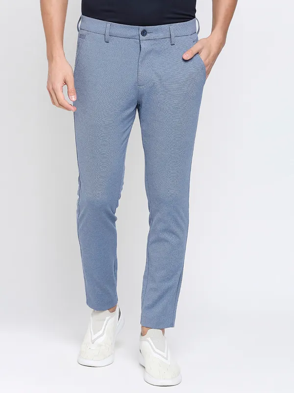 Being Human Clothing Men Cropped Fit Chino-Blue