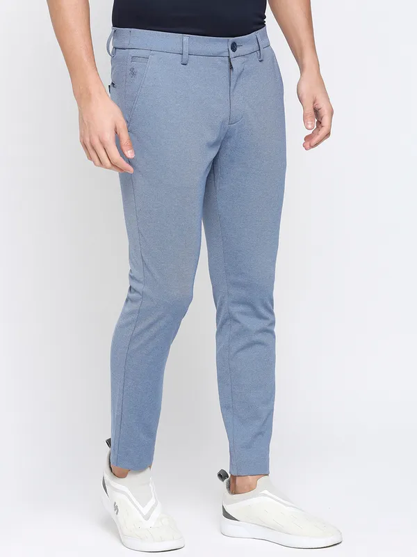 Being Human Clothing Men Cropped Fit Chino-Blue