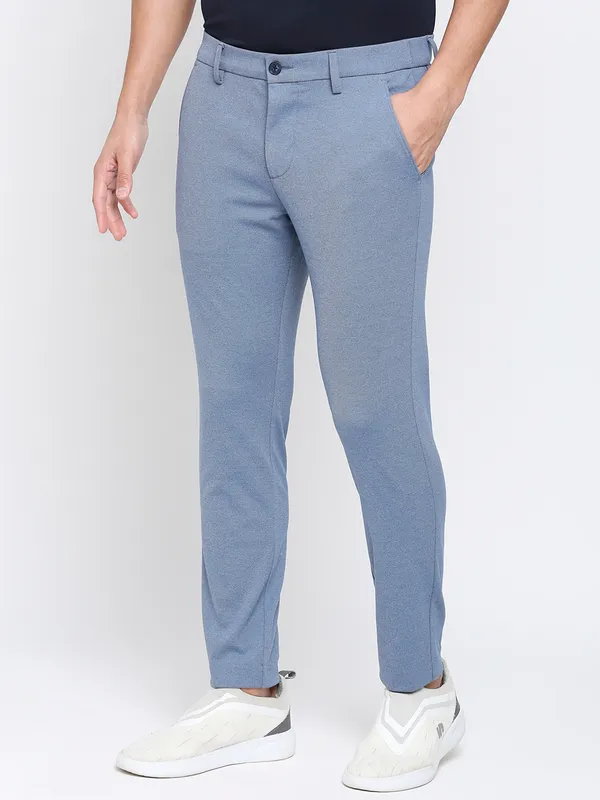 Being Human Clothing Men Cropped Fit Chino-Blue