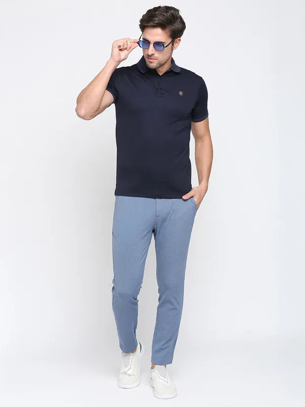 Being Human Clothing Men Cropped Fit Chino-Blue