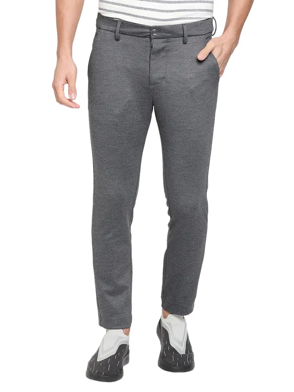 Being Human Clothing Men Cropped Fit Chino-Dk Grey