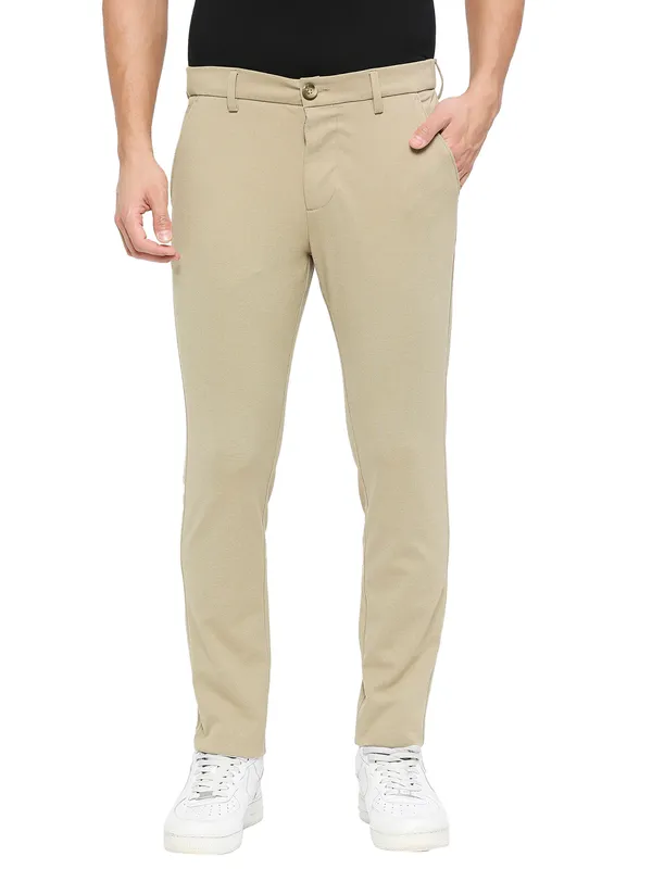 Being Human Clothing Men Cropped Fit Chino-Khaki