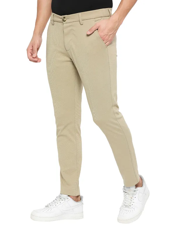 Being Human Clothing Men Cropped Fit Chino-Khaki