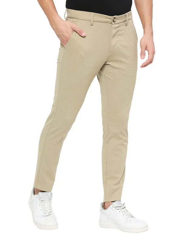 Being Human Clothing Men Cropped Fit Chino-Khaki