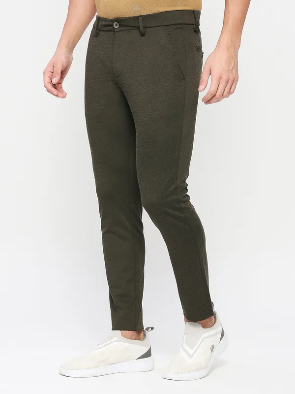 Being Human Clothing Men Cropped Fit Chino-Olive