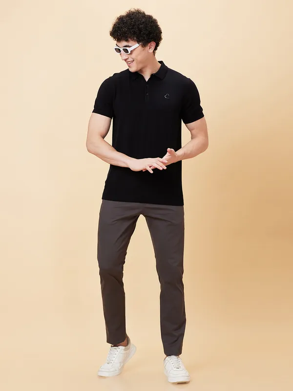 Being Human Men Slim  Fit Chino-Dark Grey