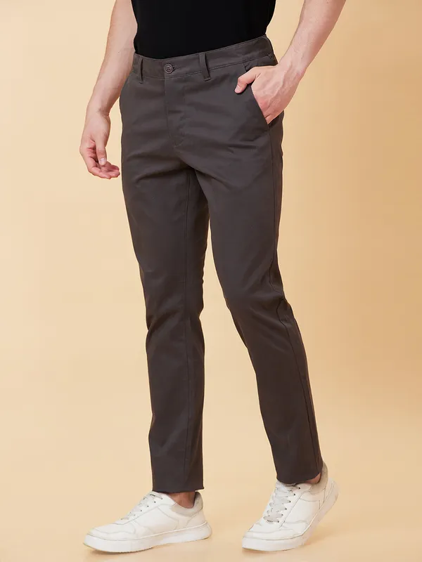 Being Human Men Slim  Fit Chino-Dark Grey