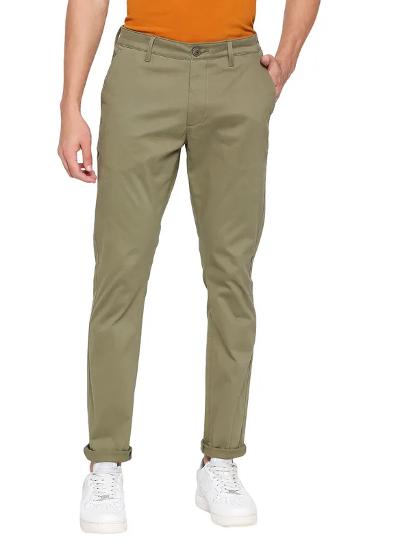 Being Human Men Slim Fit Chino-Olive