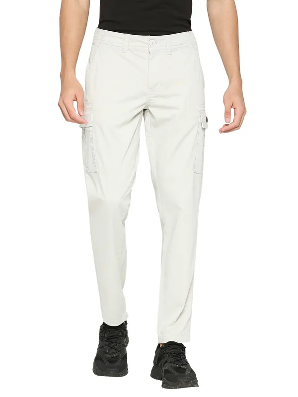 Being Human Clothing Men Slim Fit Chino-Light Grey