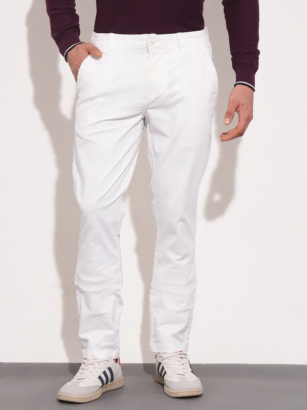 Being Human Men Slim  Fit Chino-Snow White