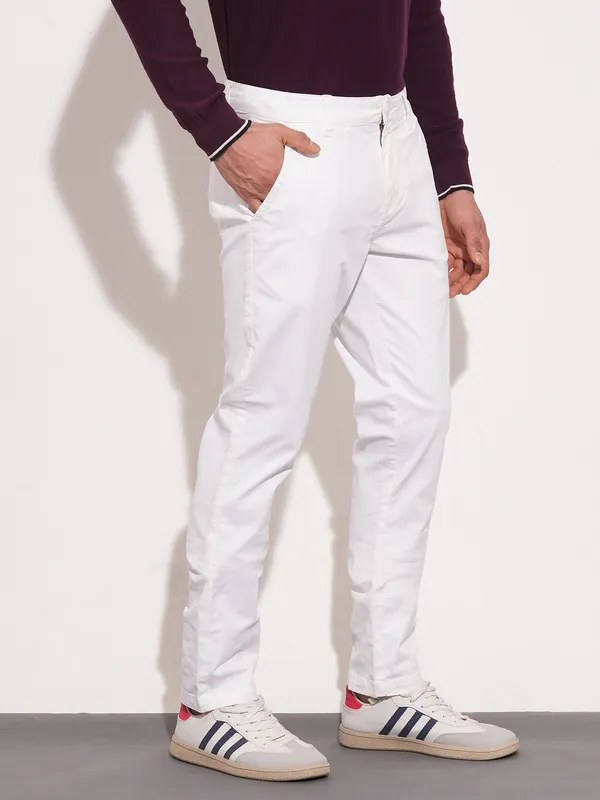 Being Human Men Slim  Fit Chino-Snow White