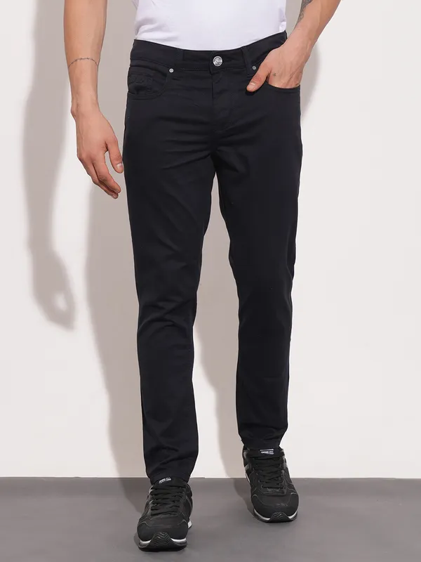 Being Human Clothing Men Cropped Fit Chino-Black
