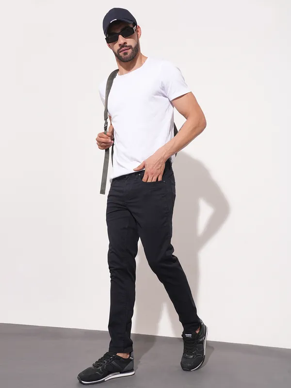 Being Human Clothing Men Cropped Fit Chino-Black