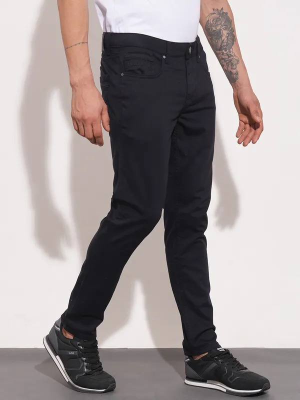 Being Human Clothing Men Cropped Fit Chino-Black