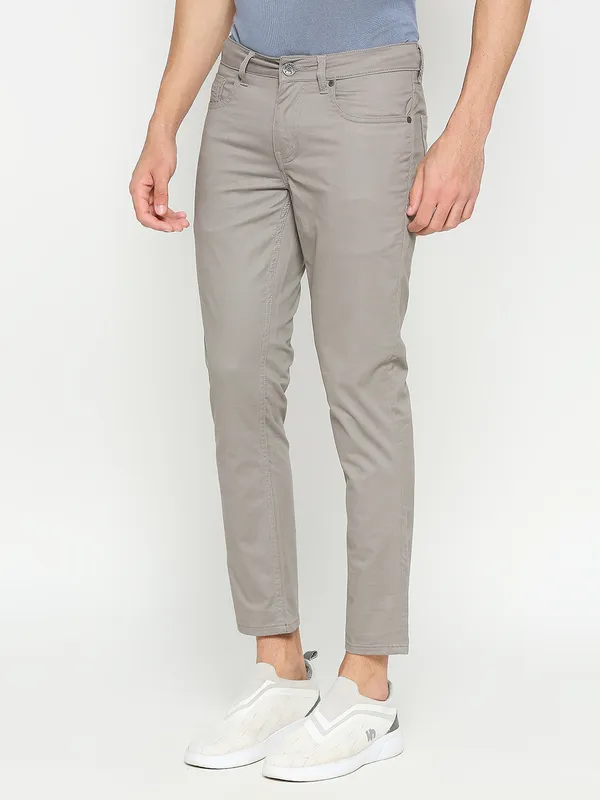 Being Human Clothing Men Cropped Fit Chino-Grey