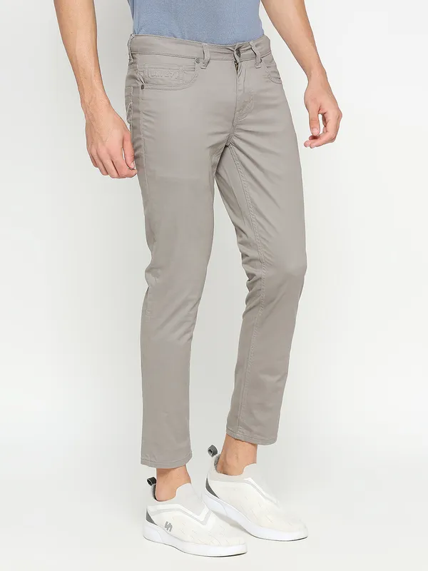 Being Human Clothing Men Cropped Fit Chino-Grey