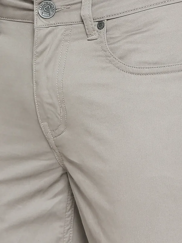 Being Human Clothing Men Cropped Fit Chino-Grey