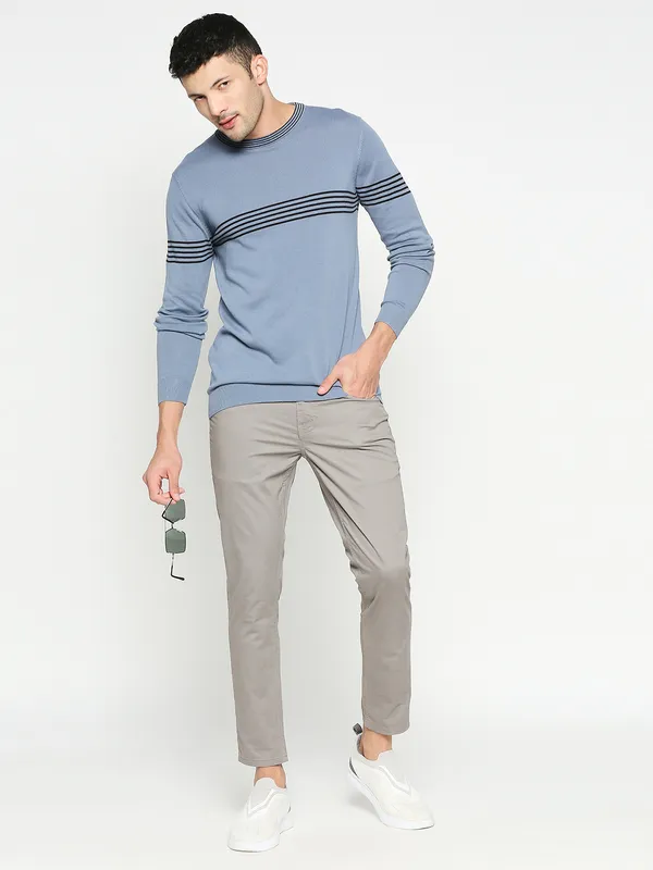 Being Human Clothing Men Cropped Fit Chino-Grey