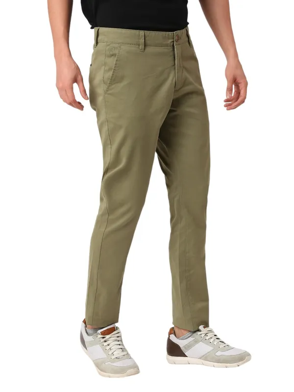 Being Human Men Slim  Fit Non Denim-Olive