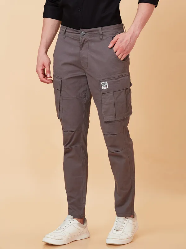Being Human Men Slim  Fit Cargo-Charcoal