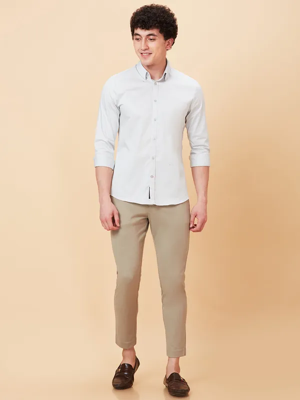 Being Human Clothing Men Cropped Fit Non Denim-Beige